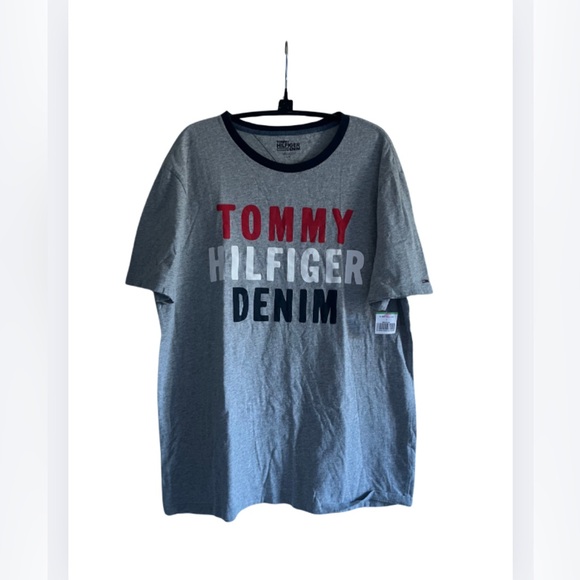 Tommy Hilfiger Gray Tee with Red and White Accents - Picture 1 of 3